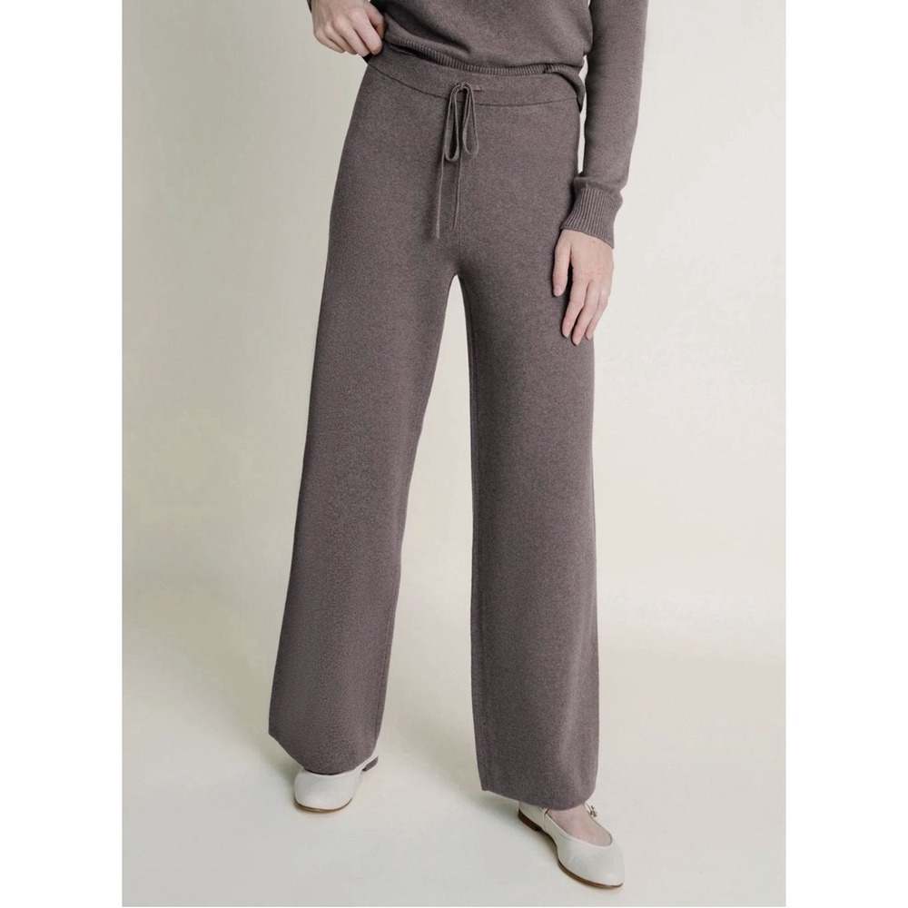 Kilte Taylor Wide Leg Pant Size 0 Womens Iced Coffee Cotton Cashmere Drawstring